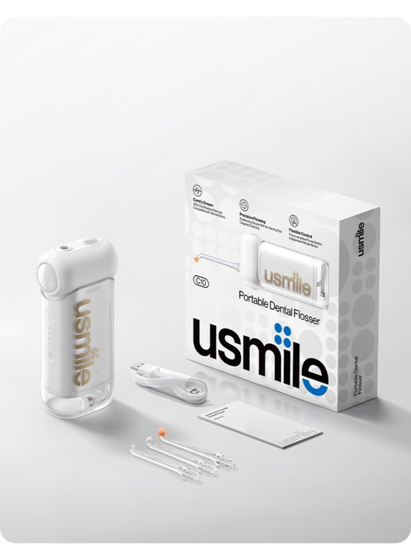 يو سمايل جهاز خيط الأسنان المائي يو سمايل C10 محمول لتنظيف عميق بين الأسنان وإزالة البلاك والبكتيريا مع أوضاع متعددة وبطارية قوية تعمل لمدة ثلاثة اشهر من خلال شحنها لمرة واحدة لدعم صحة اللثة والنظافة الفموية اليومية - Image 1